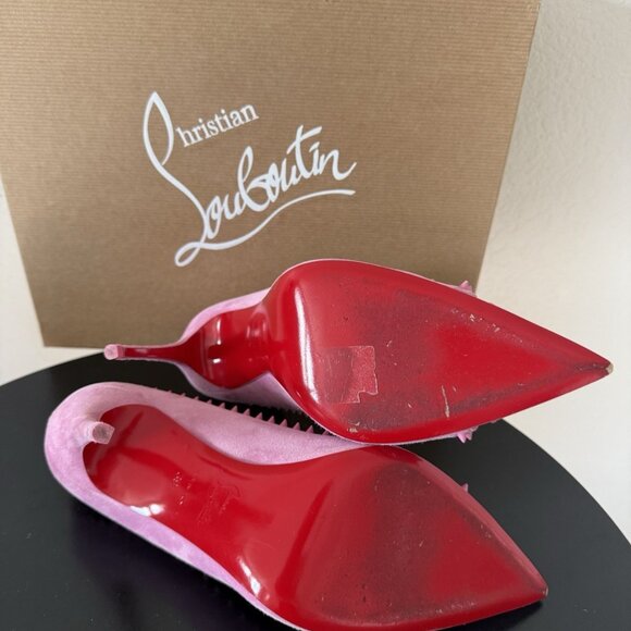 Christian Louboutin Pink Studded Pumps - Picture 3 of 6